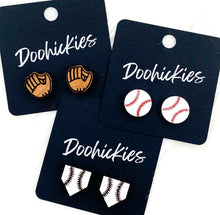 Load image into Gallery viewer, Baseball Gear Studs - Single Earring Set