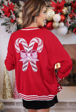 Load image into Gallery viewer, Candy Cane Relaxed Cardigan
