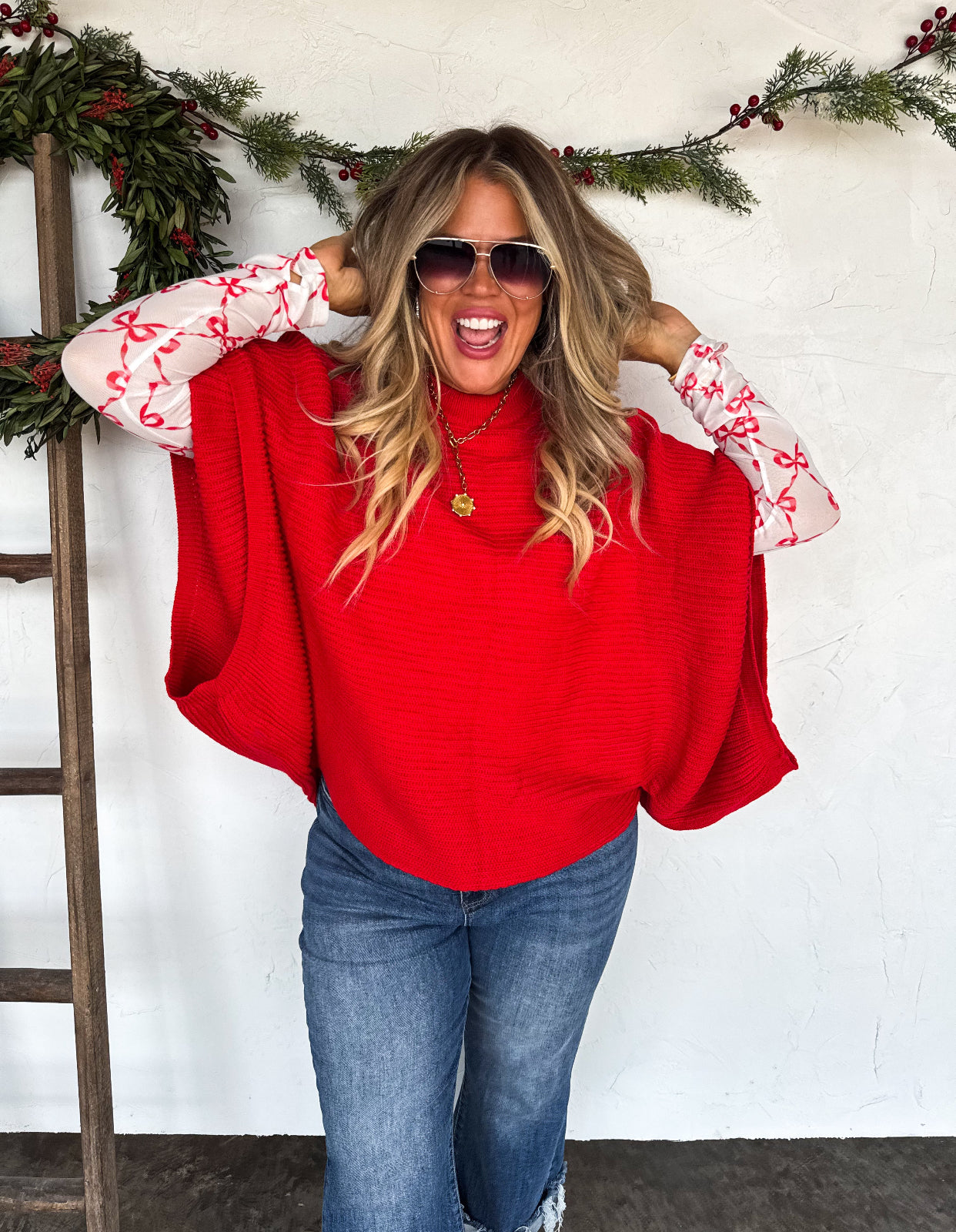 Christmas Meg Pullover Poncho *PreOrder ETA Ship 10/30*