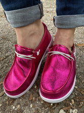 Load image into Gallery viewer, Corky’s Pink Metallic Sneakers
