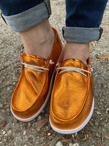 Corky’s Orange Metallic Sneakers