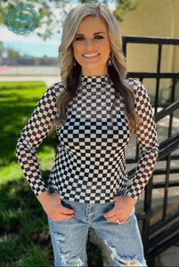 Checkered Mesh Top