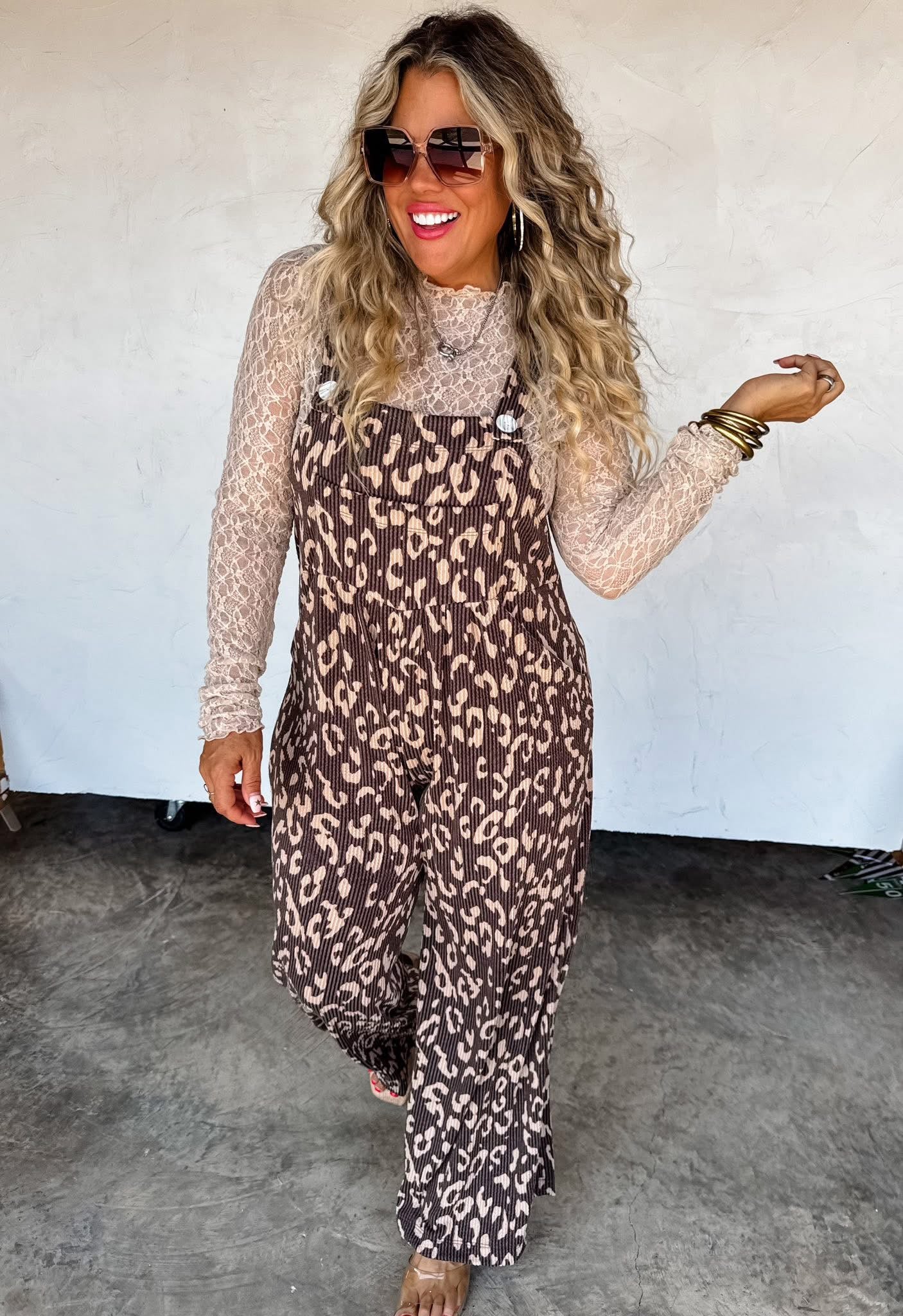Karli Chocolate Leopard Overalls *PreOrder ETA Ship 11/5*