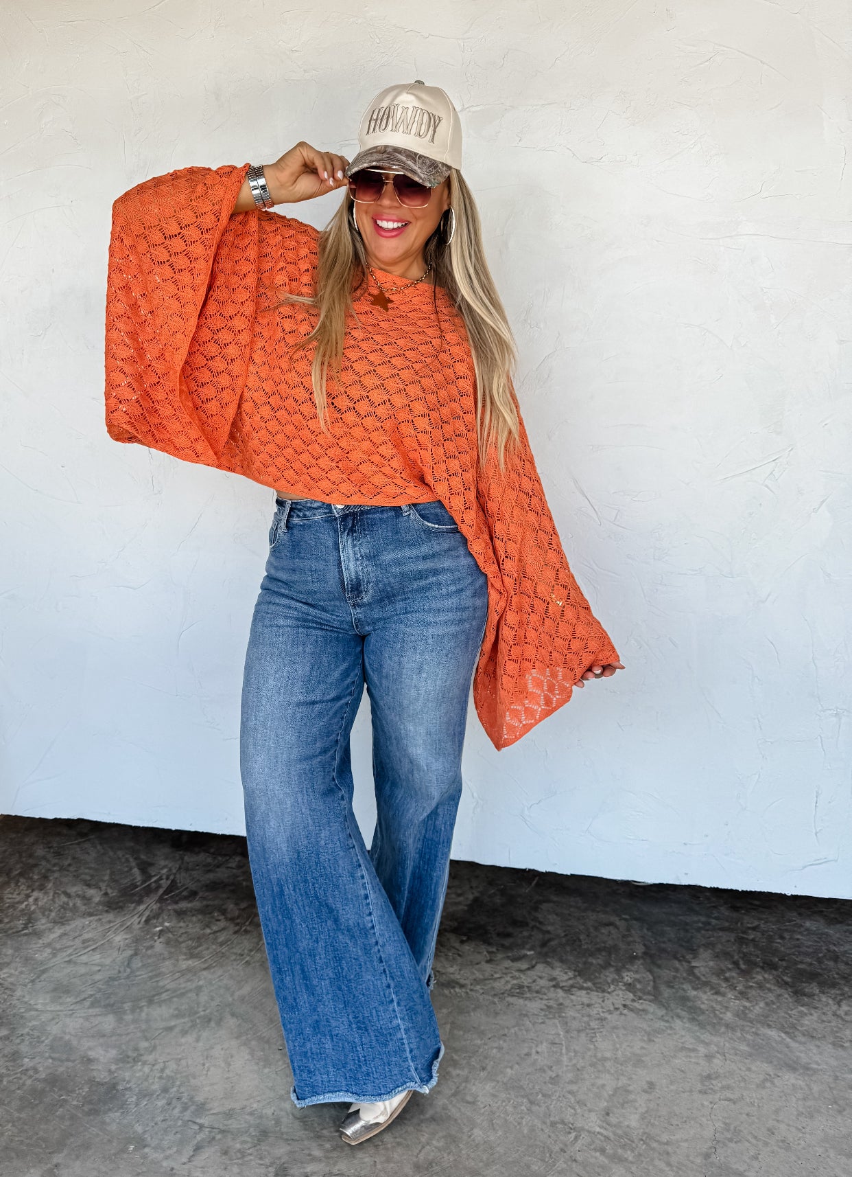 Bell Sleeve Top - Orange