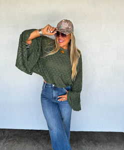 Bell Sleeve Top - Olive