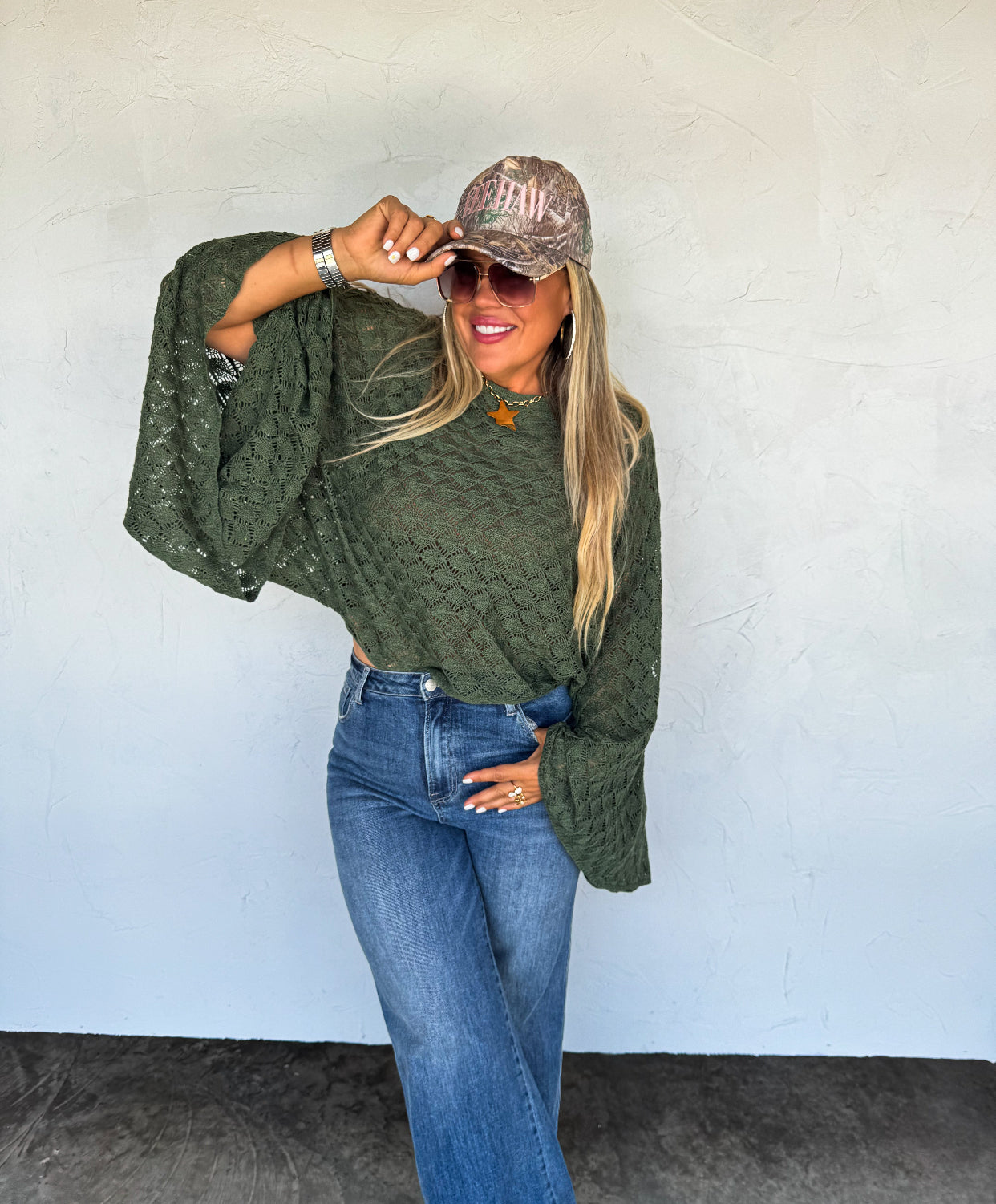 Bell Sleeve Top - Olive