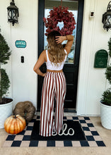 Load image into Gallery viewer, Vertical Vibes Strip Pants - Brown
