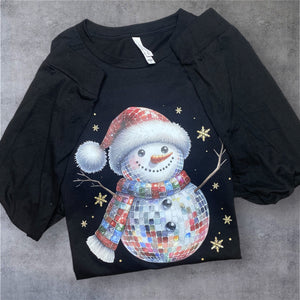 Disco Snowman Longsleeve, Crew or Tee