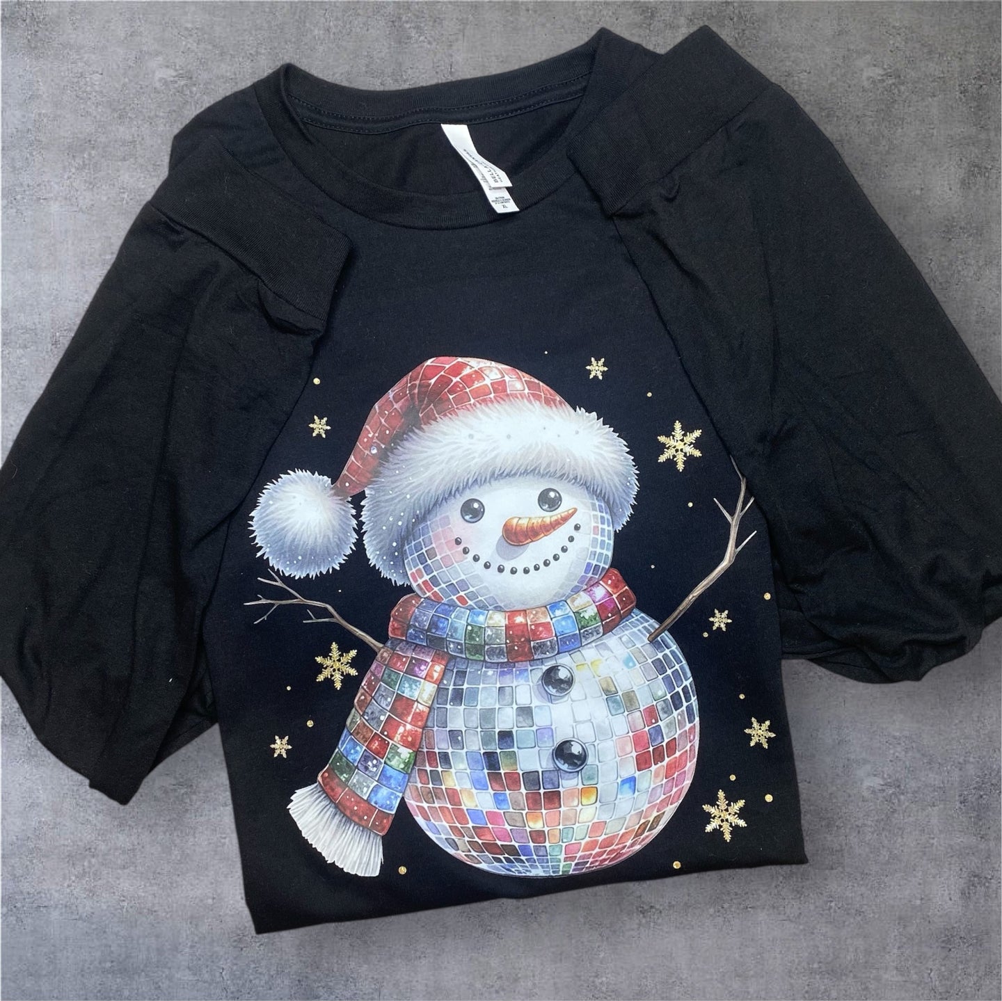 Disco Snowman Longsleeve, Crew or Tee