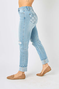 Miss Independent Judy Blue Star Pocket Jeans