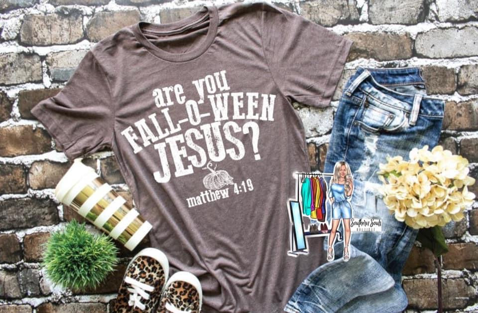 Are You Falloween Jesus Crew Neck Tee