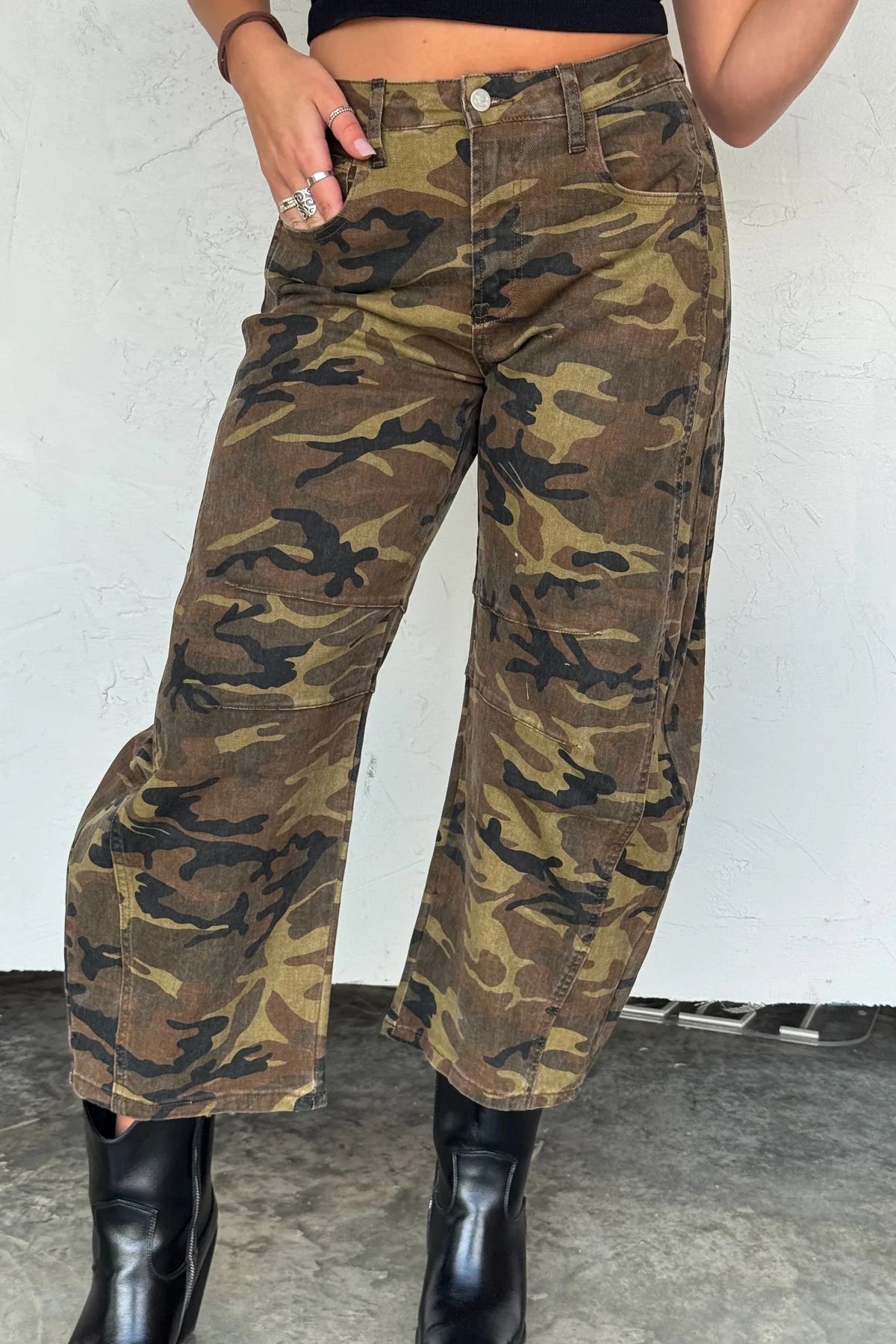 Camo Bex Barrel Jeans *PreOrder ETA Ship 11/1*