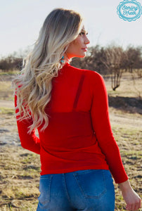 Meshed Out Red Top *Final Sale*