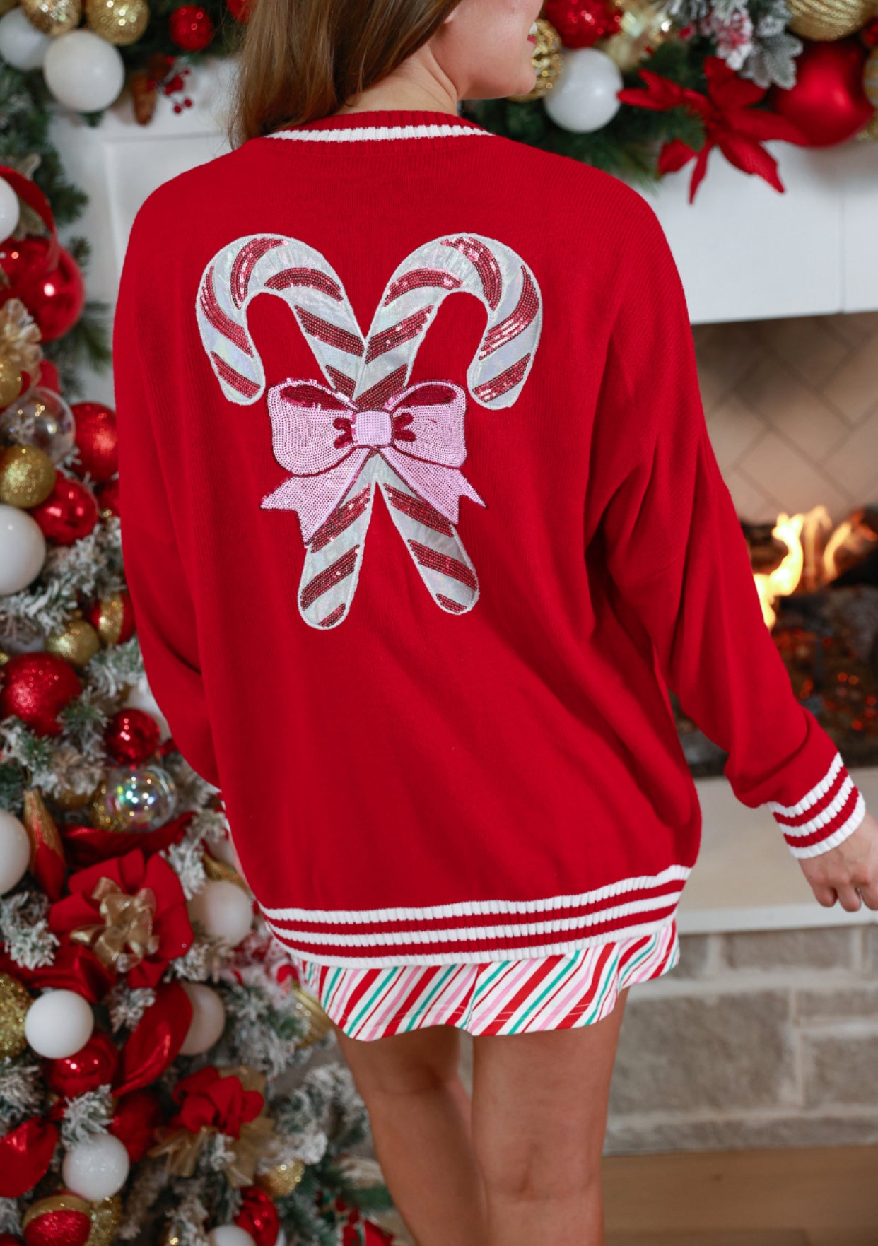 Candy Cane Relaxed Cardigan