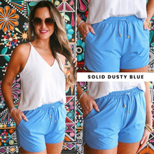 Load image into Gallery viewer, Solid Dusty Blue Everyday Shorts *PreOrder ETA Ship 3/5*
