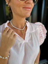 Load image into Gallery viewer, Pearl Cross Necklace
