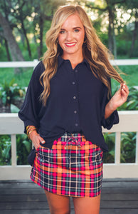 Patterned In Plaid Skort