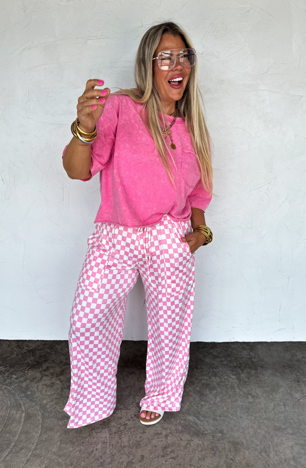 Haddie Wide Leg Pants - Pink