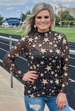 Load image into Gallery viewer, Star Mesh Top - Black &amp; Gold
