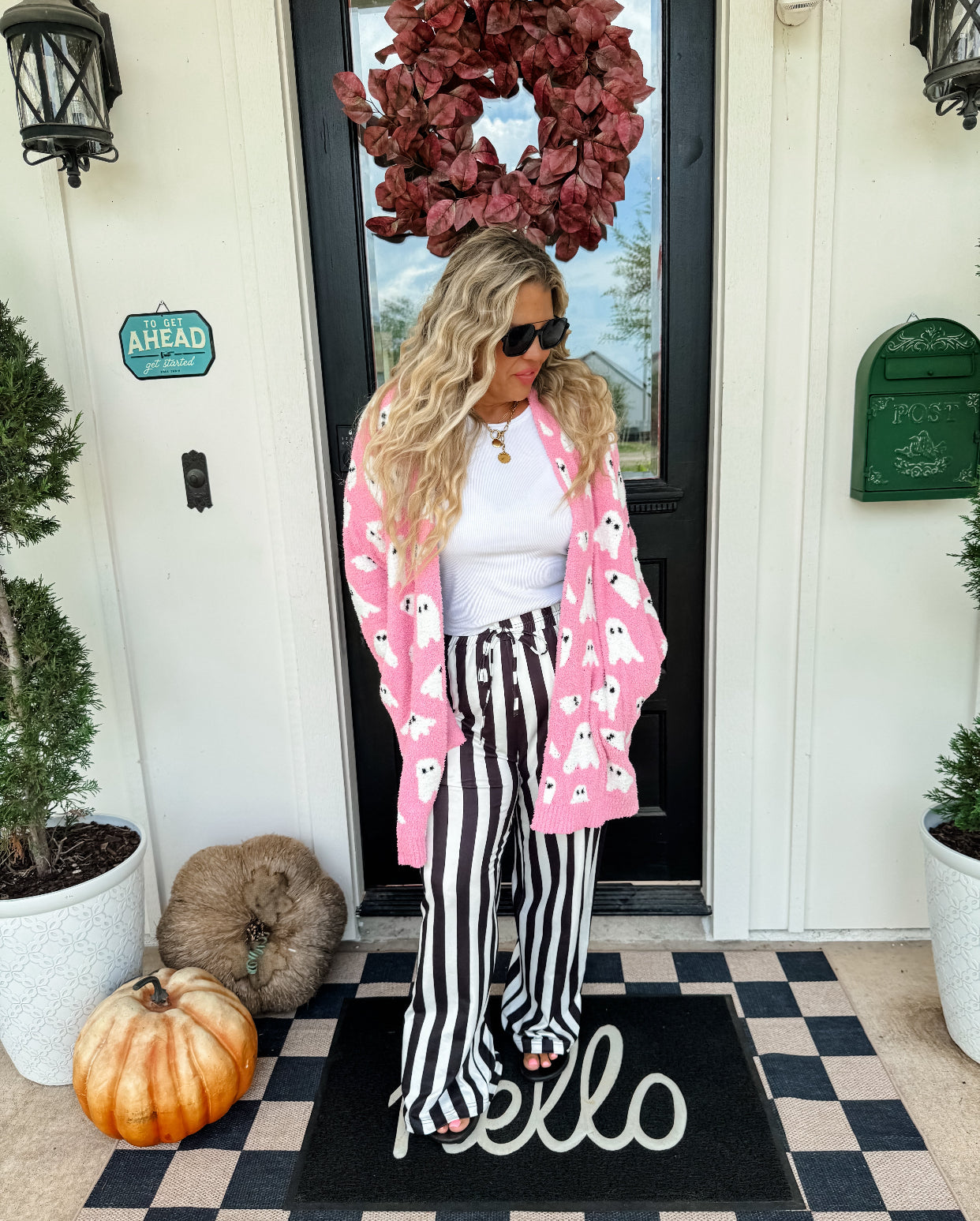 Vertical Vibes Strip Pants Black *PreOrder ETA Ship 9/15*