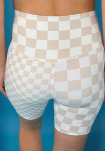 Mat Mama Tan Checkered Shorts