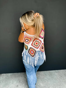 Gypsy Summer Crochet Top • White