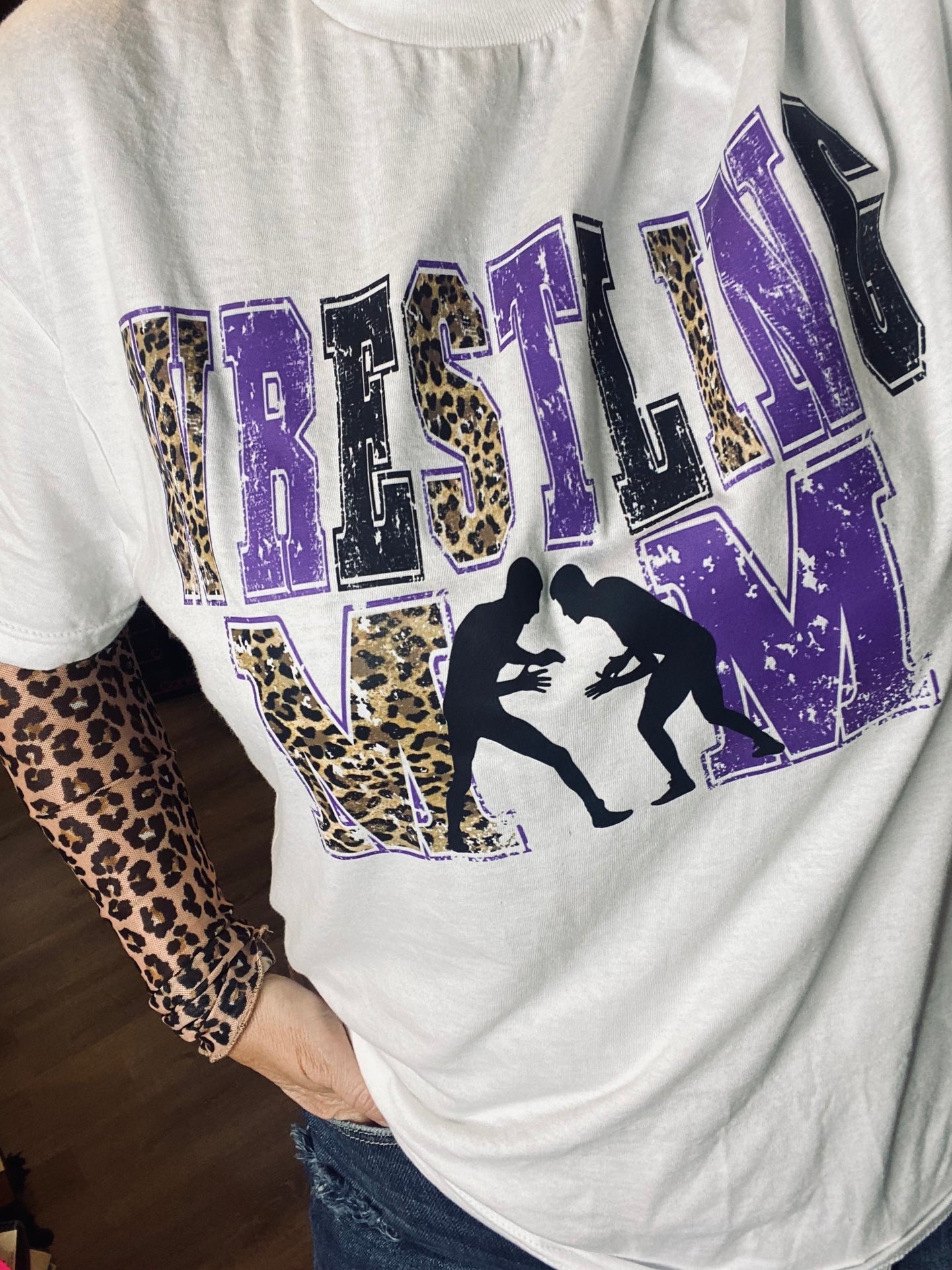 Leopard Wrestling Mom - Purple