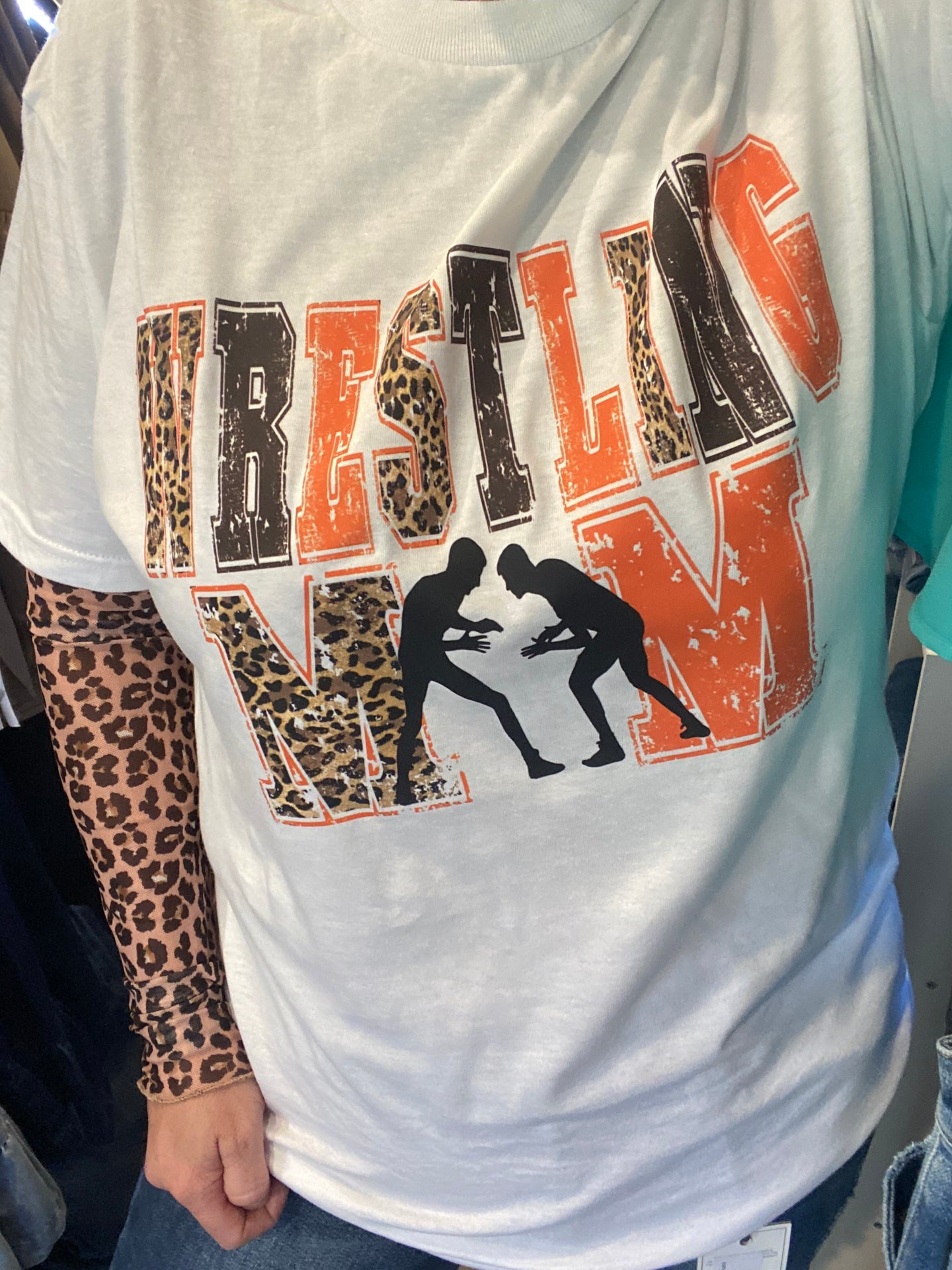Leopard Wrestling Mom - Orange & Brown