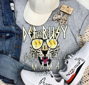 Def Busy Softball Mama Crew Neck Tee