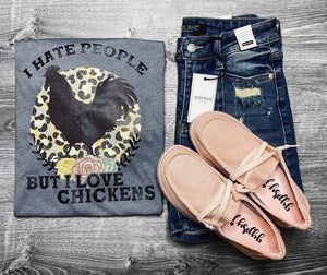 But I Love Chickens Crew Neck Tee