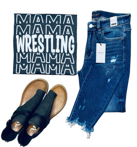 Repeat Wrestling Mama Crew Neck Tee