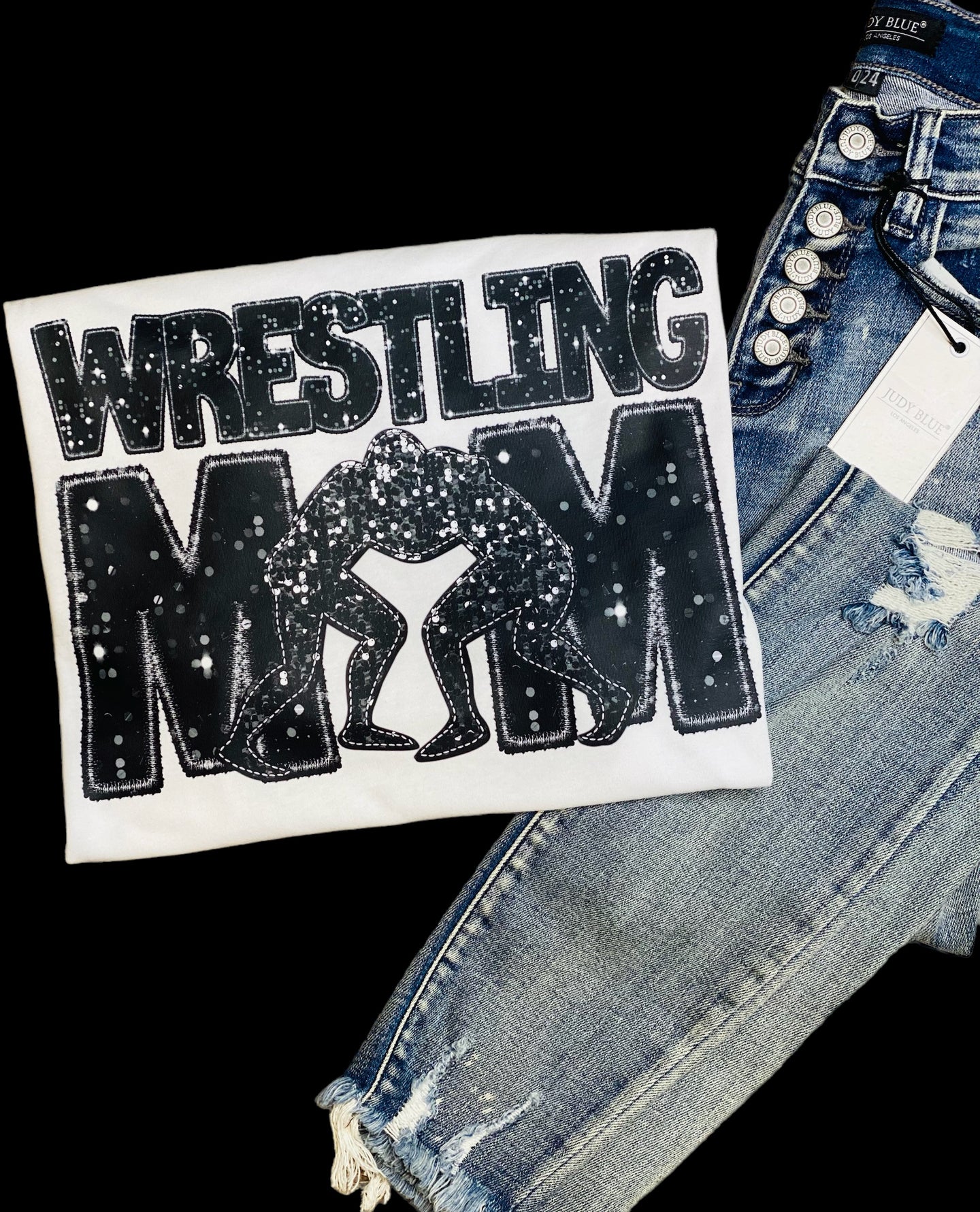 Wrestling Mom Crew Neck Tee