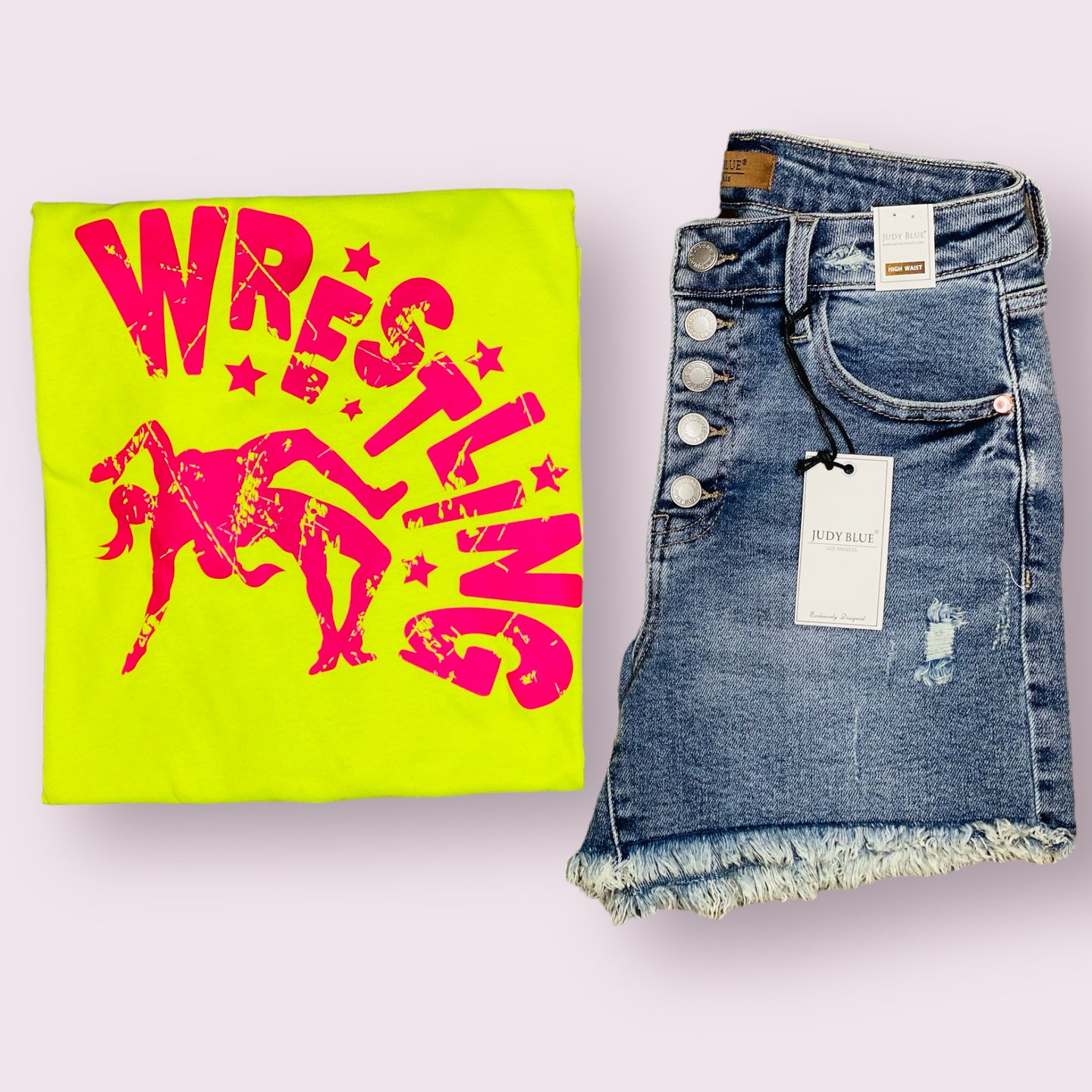 Neon Female Wrestling Crew Neck Tee