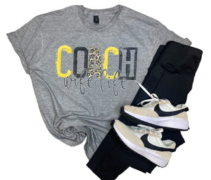 Coach Wife Life Crew Neck Tee - Golden Yellow