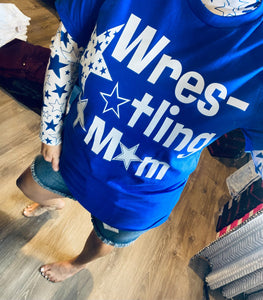 Wresting Mom Star Tee - Royal
