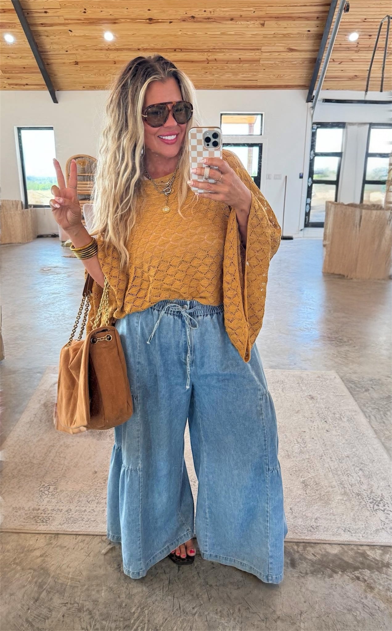 Bell Sleeve Top - Mustard