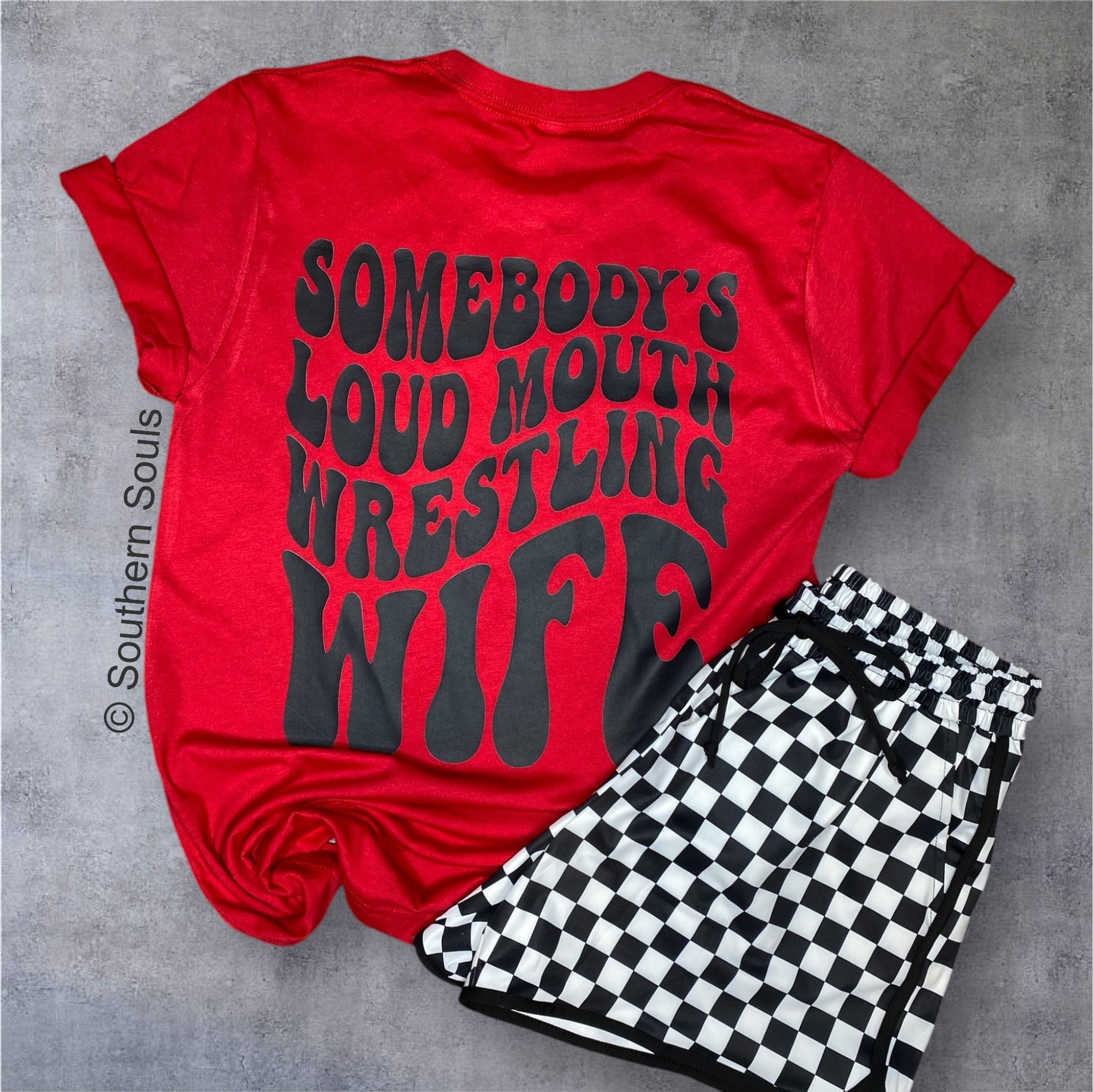 Somebody’s Loud Wrestling Wife Crew or Tee