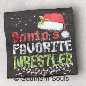 Santa’s Favorite Wrestler Tee or Crew