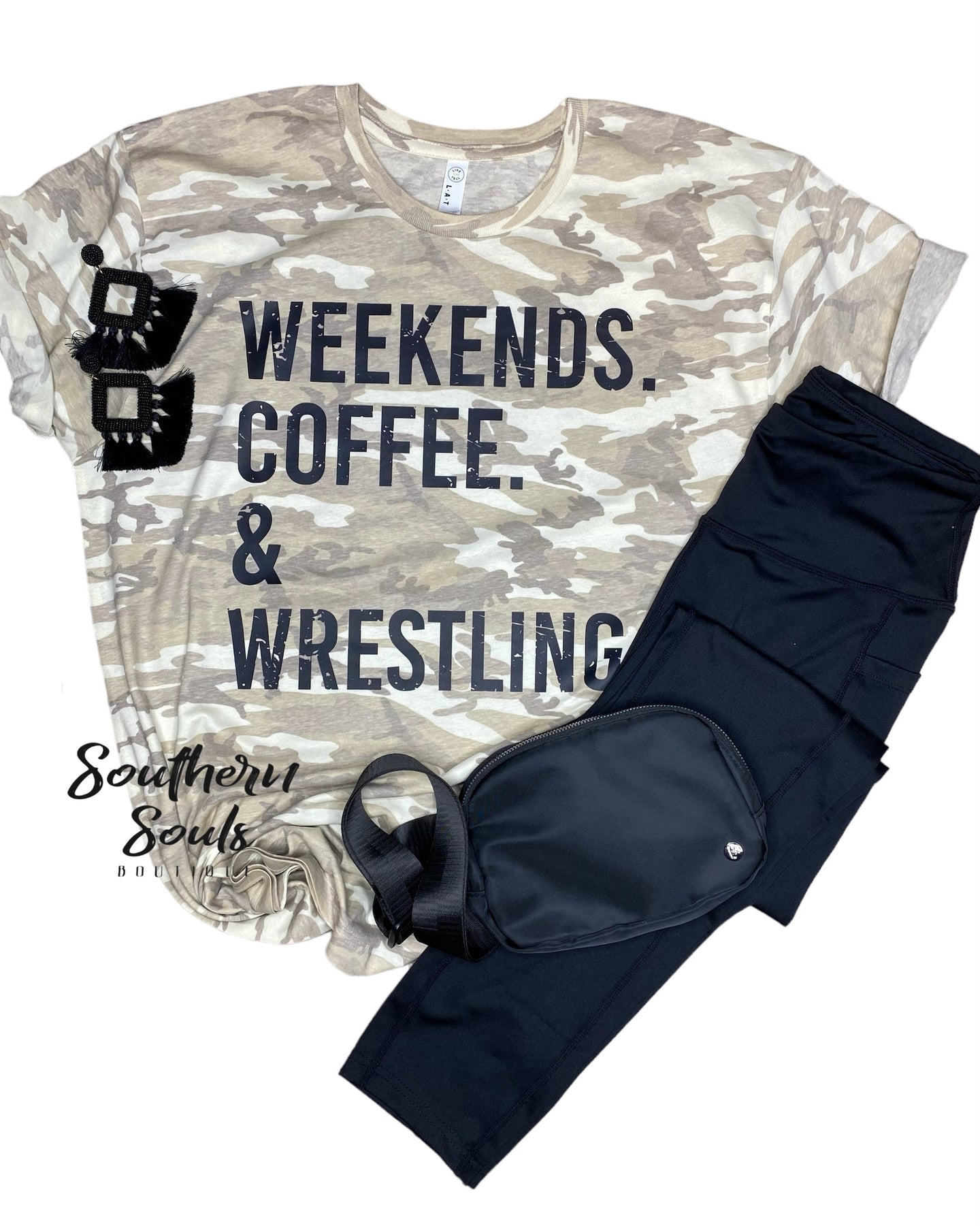 Camo Wrestling Crew Neck Tee