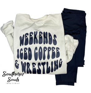 Iced Coffee Wrestling Crew Neck *Front & Back Design*