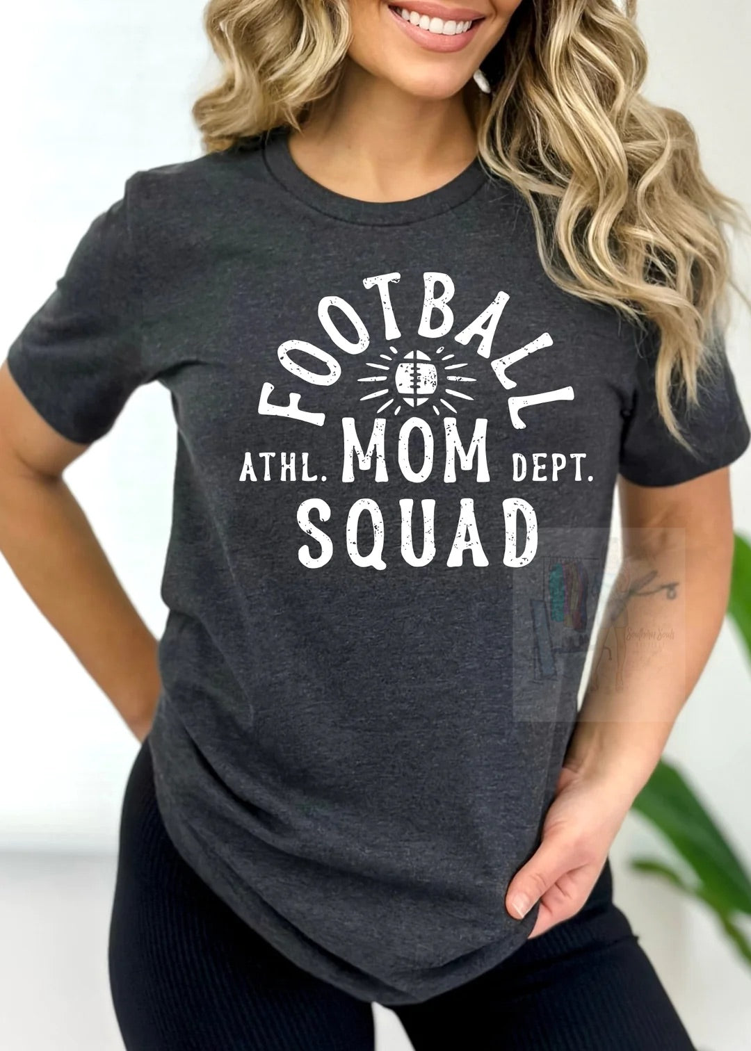Athletic Department Football Mom Crew Neck Tee