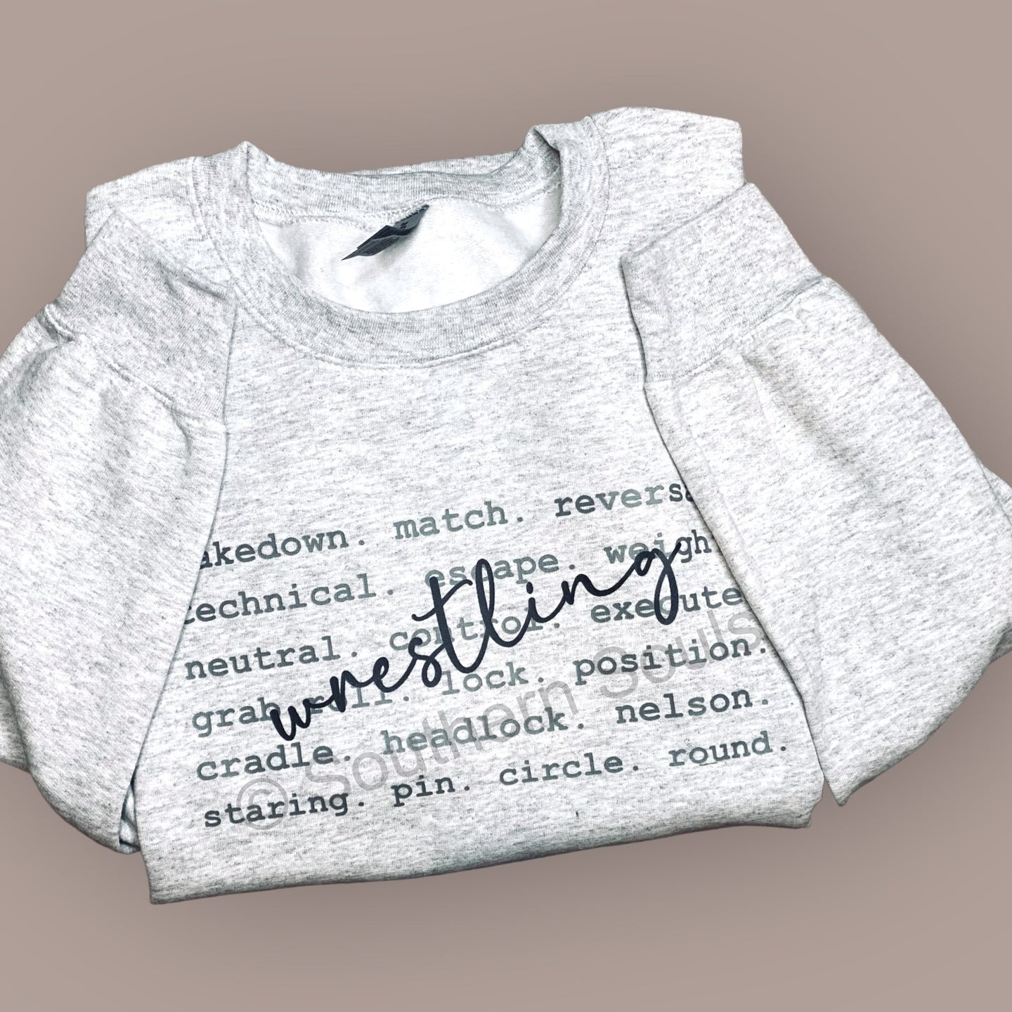 Wrestling Words Crew Neck Sweat