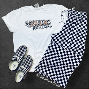 Checked Wrestling Mama Vintage Wash Tee