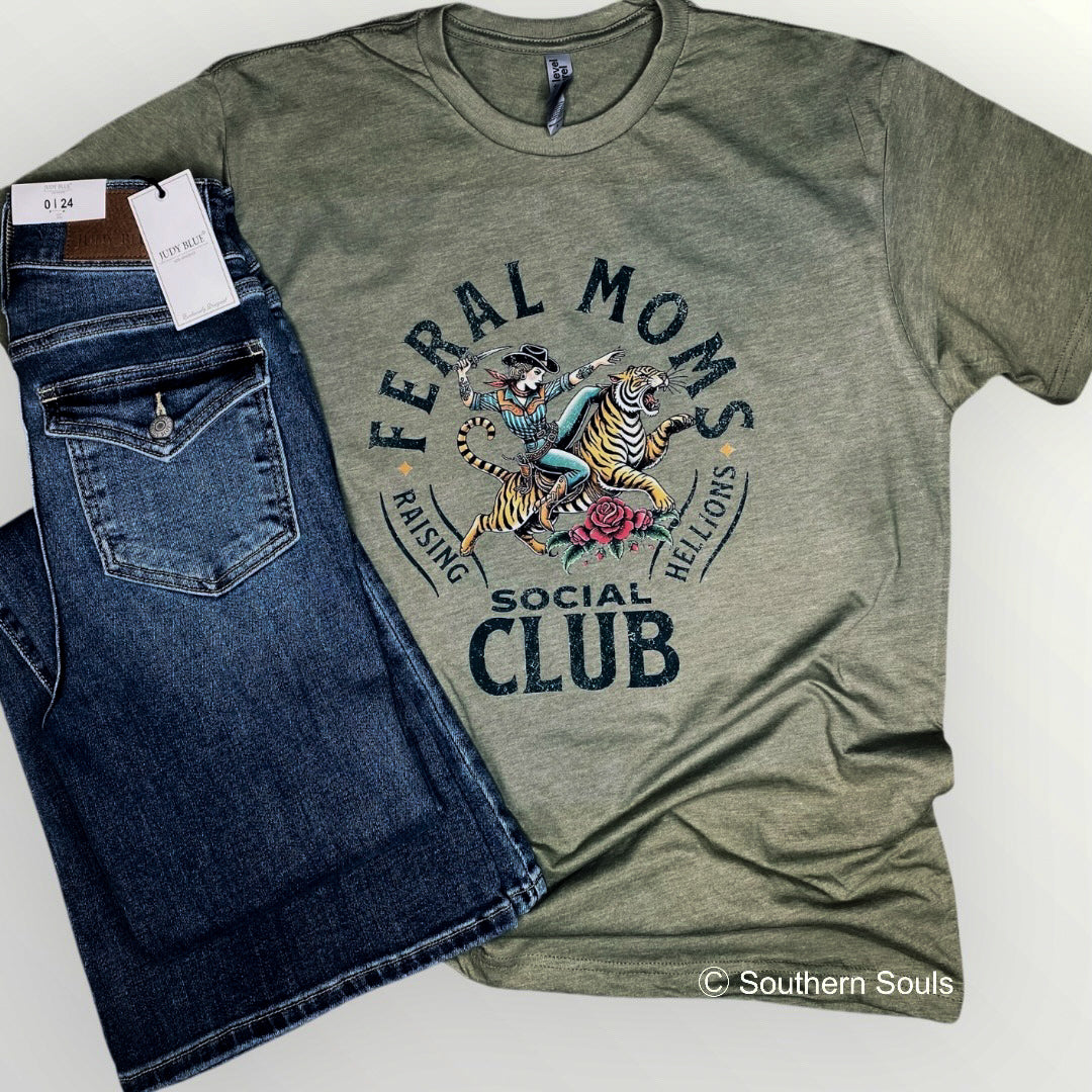 Feral Moms Social Club Tee, Crew, Hoodie