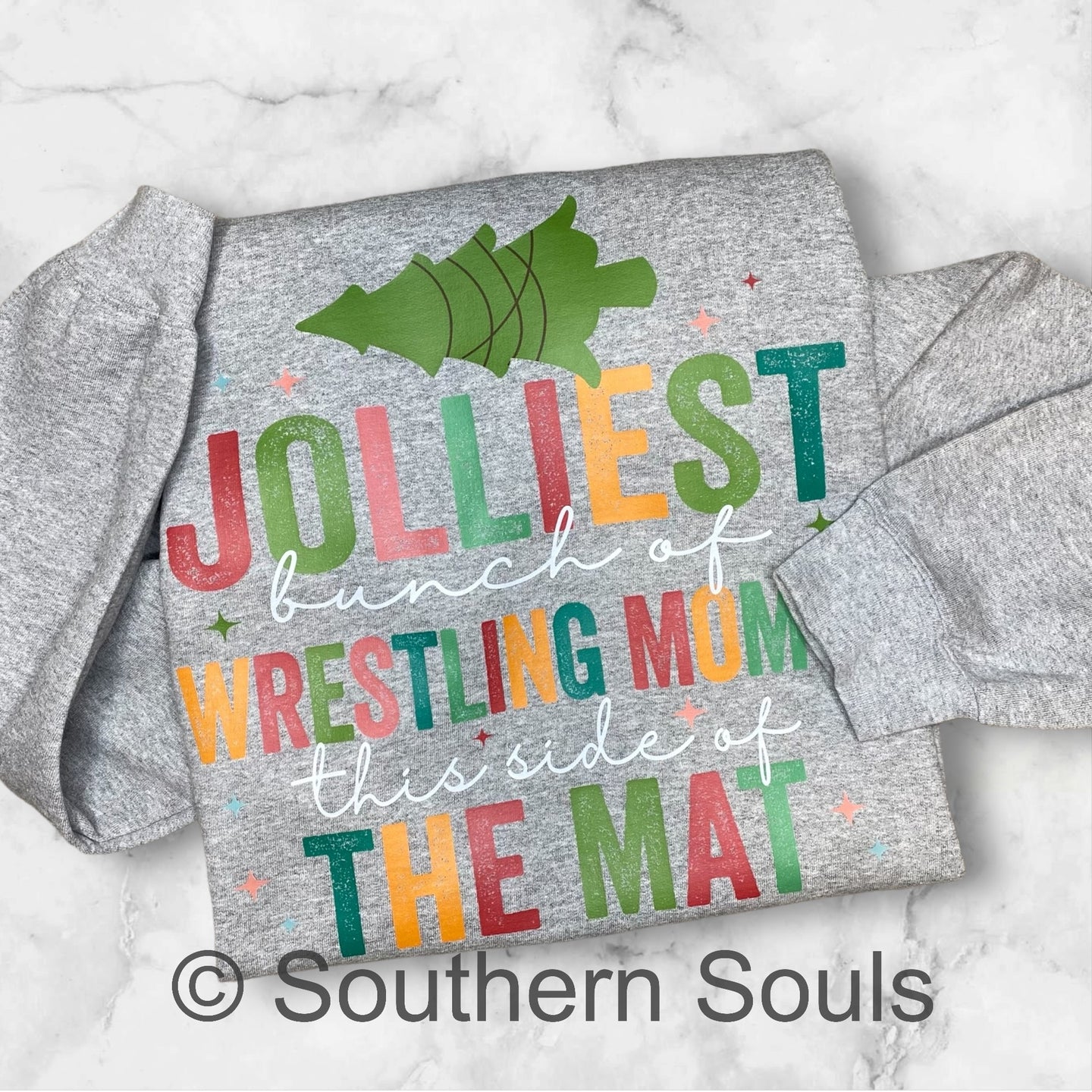 Jolliest Bunch Of Wrestling Moms Crew Neck