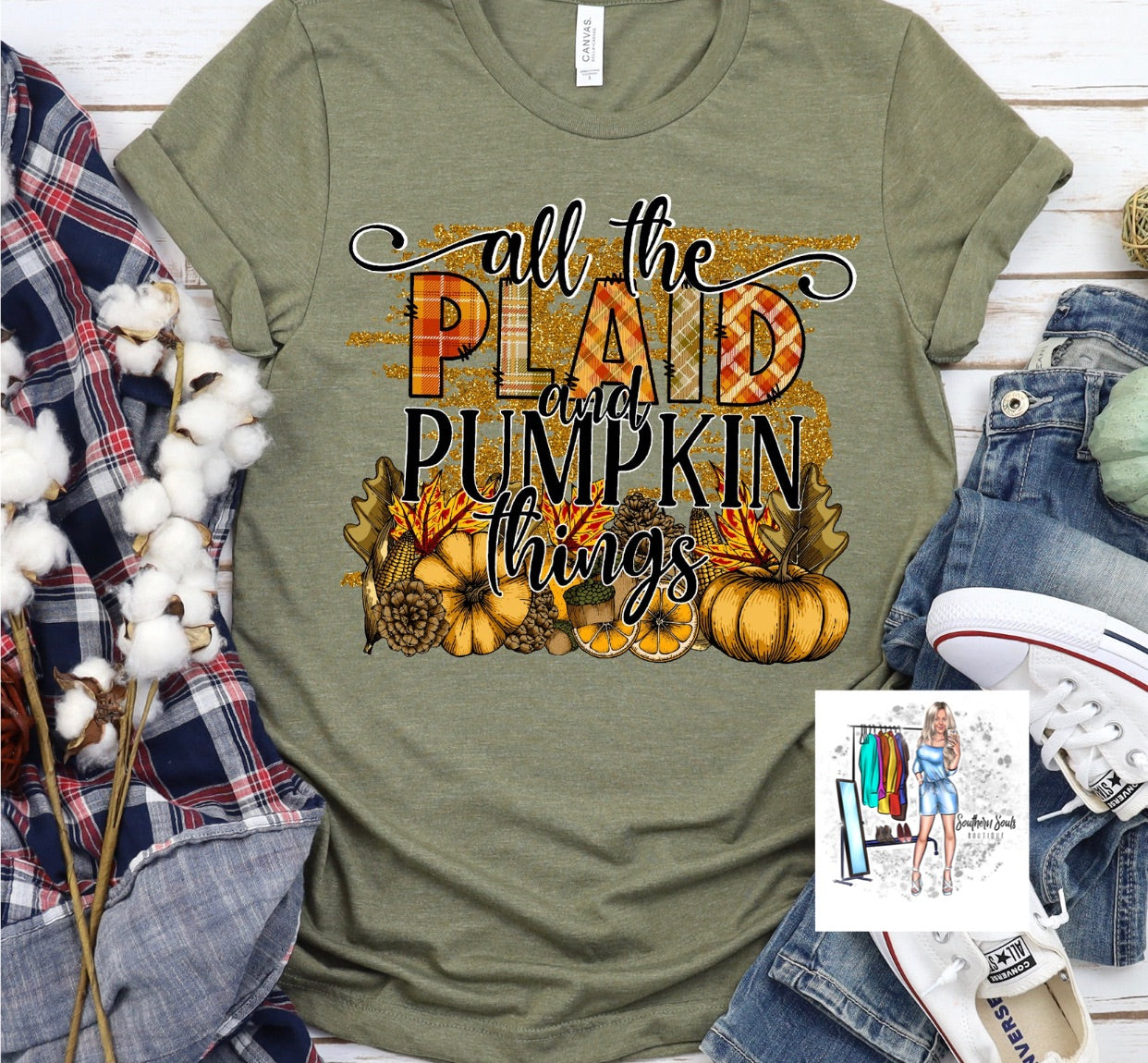 All The Plaid and Pumpkin Things Tee