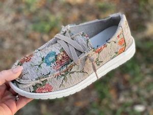 Lily Natural Floral Gypsy Jazz Shoes *Final Sale