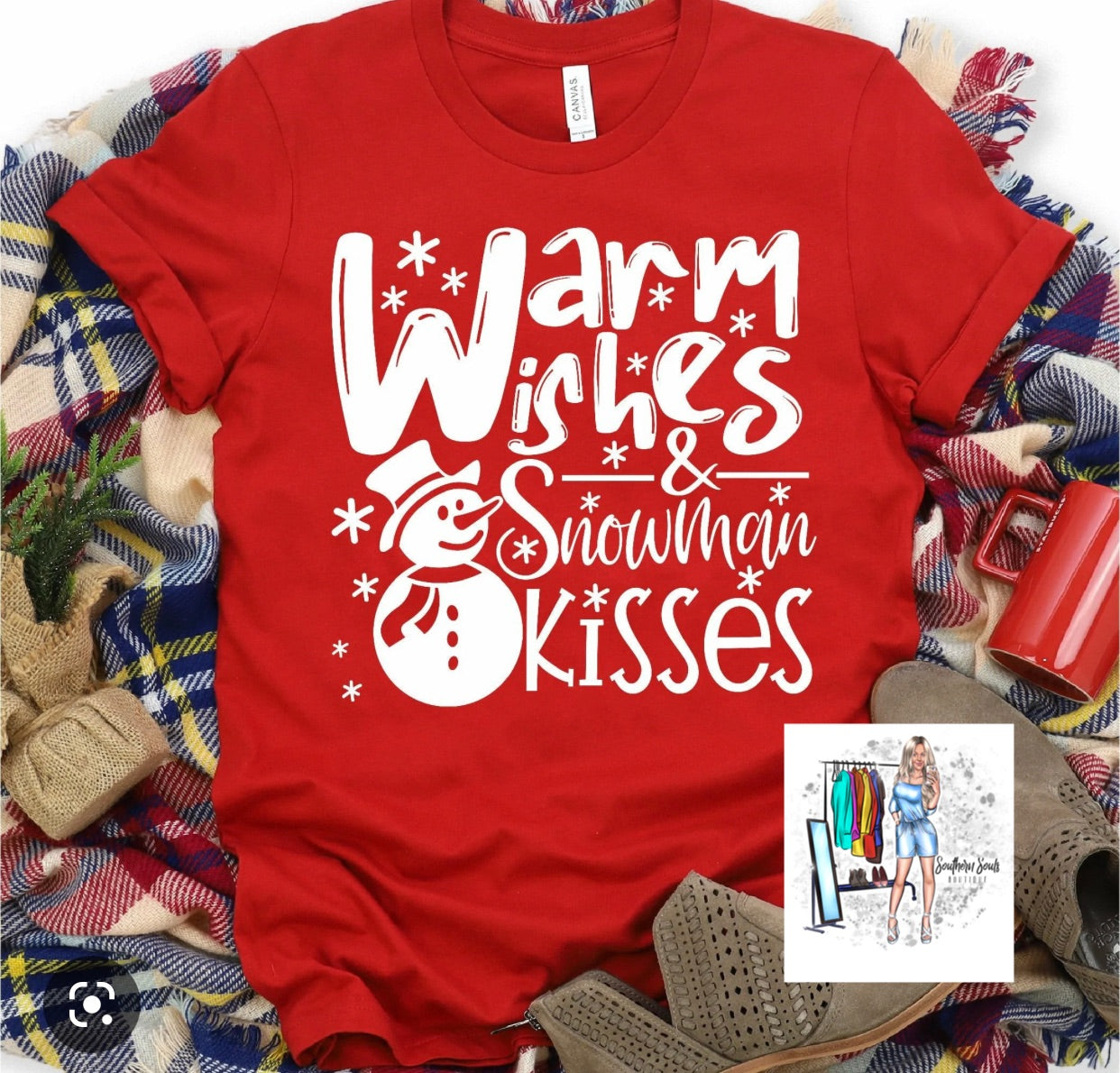 Snowman Kisses Tee