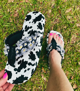 Tallulah Daisy Cow Flip Flops *Final Sale