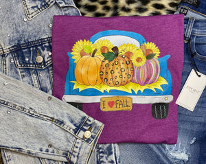 I Love Fall Pumpkin Truck Tee